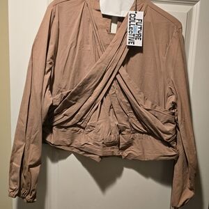 Future Collective Women's Wrap Blouse in Tan
